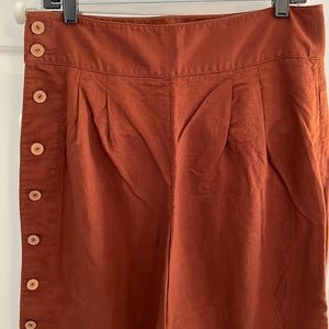 Worn once! EUC Anthropologie linen cotton wide leg pleat front ankle pan…